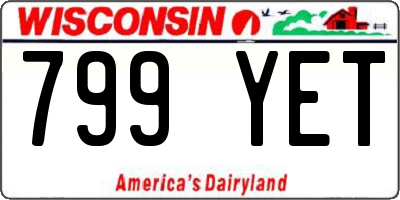 WI license plate 799YET