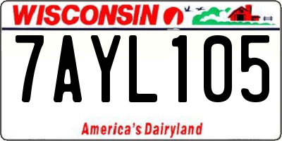 WI license plate 7AYL105