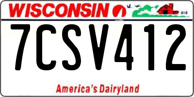 WI license plate 7CSV412