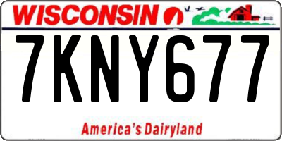 WI license plate 7KNY677