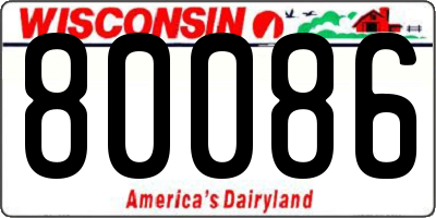 WI license plate 80086