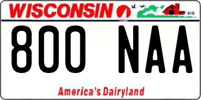 WI license plate 800NAA