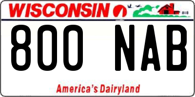 WI license plate 800NAB