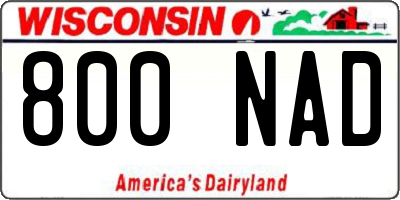 WI license plate 800NAD