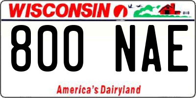 WI license plate 800NAE
