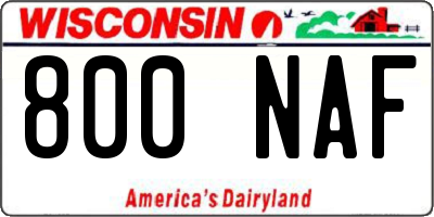 WI license plate 800NAF