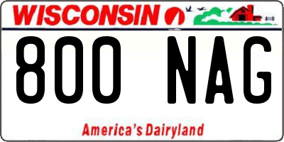 WI license plate 800NAG