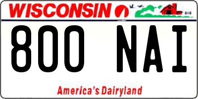 WI license plate 800NAI