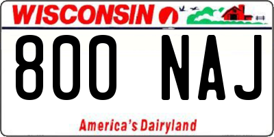 WI license plate 800NAJ