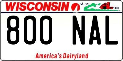 WI license plate 800NAL