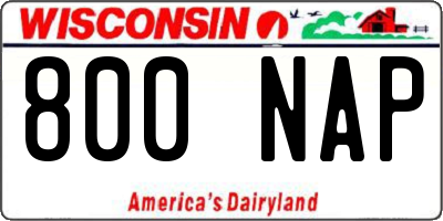 WI license plate 800NAP