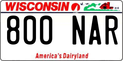 WI license plate 800NAR