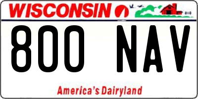 WI license plate 800NAV
