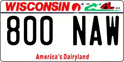 WI license plate 800NAW