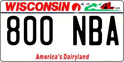 WI license plate 800NBA