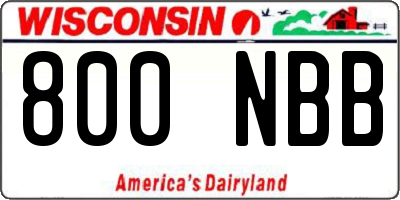 WI license plate 800NBB