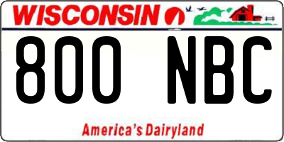 WI license plate 800NBC