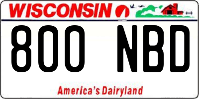 WI license plate 800NBD