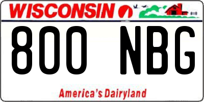 WI license plate 800NBG