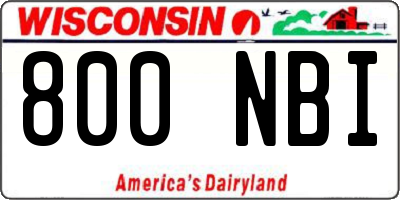 WI license plate 800NBI