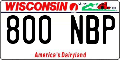 WI license plate 800NBP