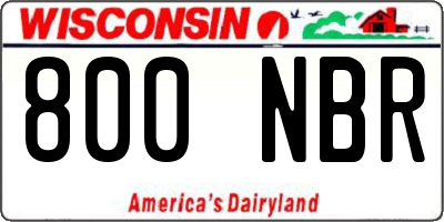WI license plate 800NBR