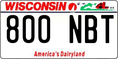 WI license plate 800NBT
