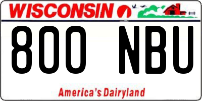 WI license plate 800NBU