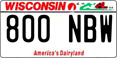 WI license plate 800NBW
