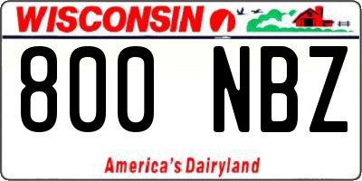 WI license plate 800NBZ
