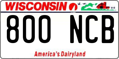 WI license plate 800NCB