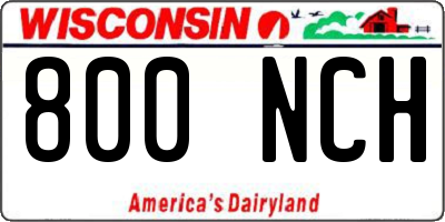 WI license plate 800NCH