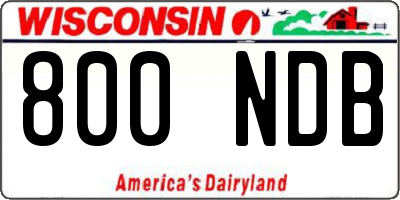 WI license plate 800NDB
