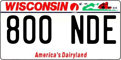 WI license plate 800NDE