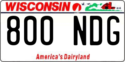 WI license plate 800NDG
