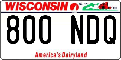 WI license plate 800NDQ