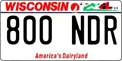 WI license plate 800NDR