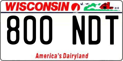 WI license plate 800NDT