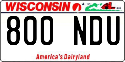 WI license plate 800NDU