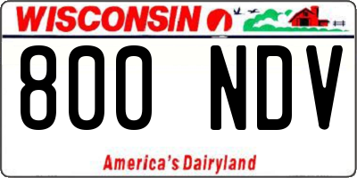WI license plate 800NDV