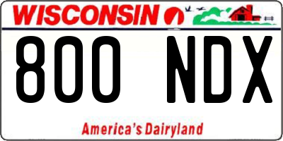 WI license plate 800NDX