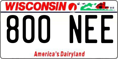 WI license plate 800NEE