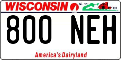 WI license plate 800NEH
