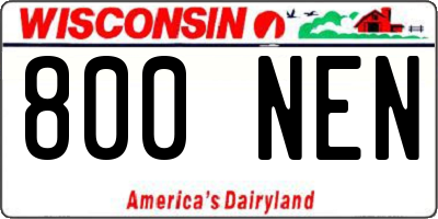WI license plate 800NEN