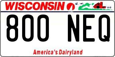 WI license plate 800NEQ