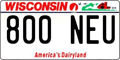 WI license plate 800NEU