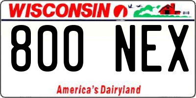 WI license plate 800NEX