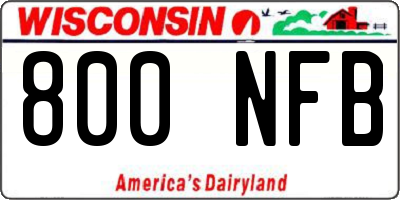 WI license plate 800NFB