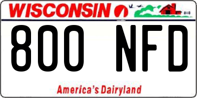 WI license plate 800NFD