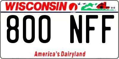 WI license plate 800NFF